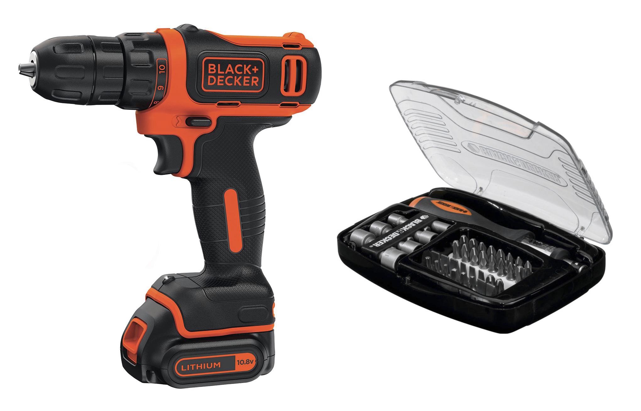 

Набор Black & decker Дрель-шуруповерт bdcdd12k1b-qw+Отвертка с набором бит А7062