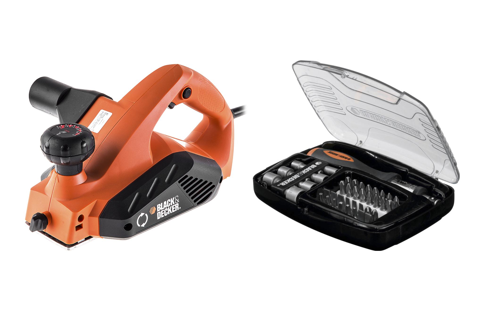 

Набор Black & decker Рубанок kw712+Отвертка с набором бит А7062