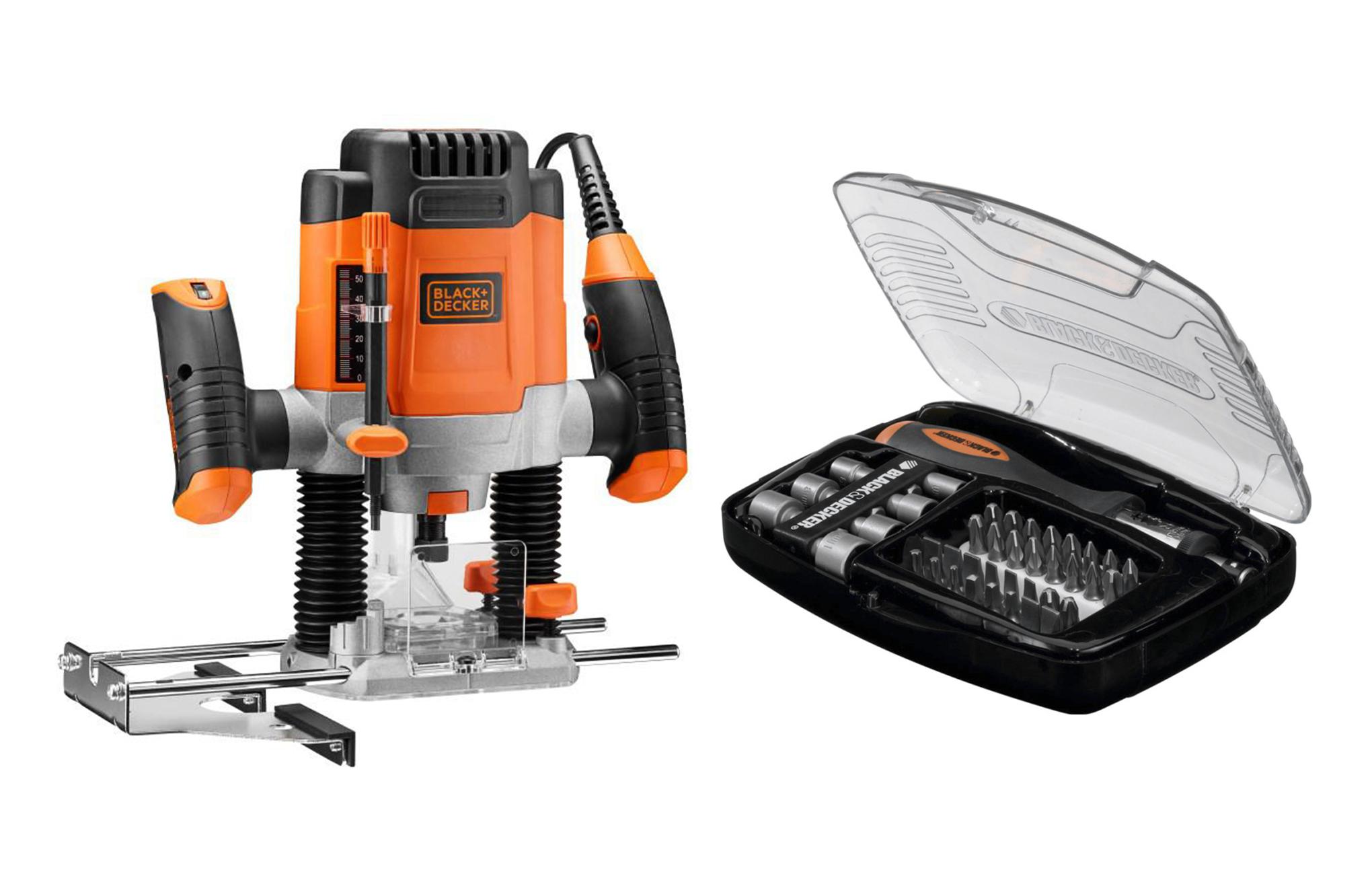 

Набор Black & decker Фрезер kw1200e-qs+Отвертка с набором бит А7062