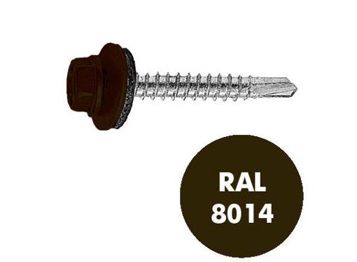 Изображение товара Саморез SWFS 4.8х35мм кровельный шестигранник цинкованый коричневый 250 шт