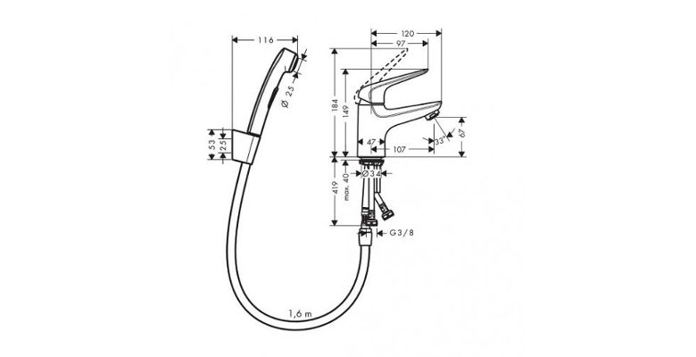 ��������� ��� �������� HANSGROHE NOVUS 71144000
