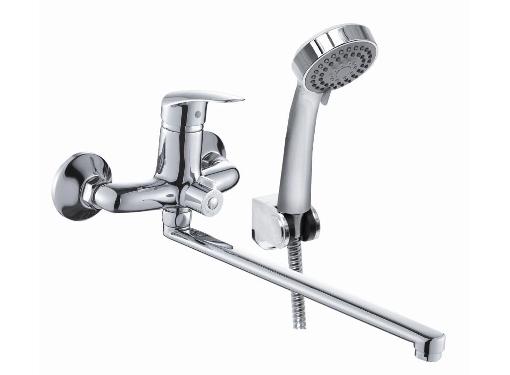 Изображение товара Смеситель для ванны KONNER BLZ1600 с длинным изливом и душевым комплектом
