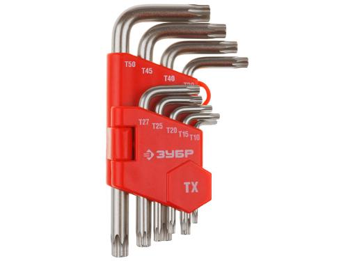 Изображение товара Набор Г-образных ключей TORX ЗУБР 27462-1_z02 МАСТЕР 9 шт сталь