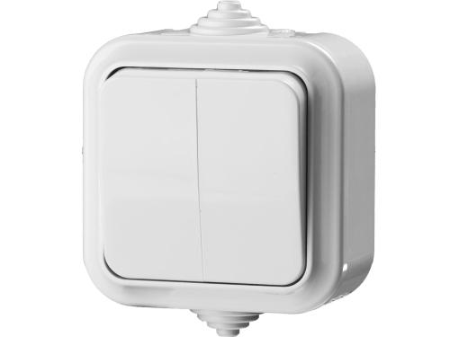 Изображение товара Выключатель STAYER 54302-W MASTER MAXIMA двухклавишный IP54 6А 220В