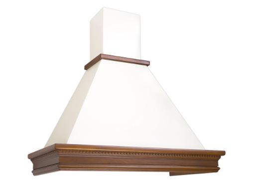Изображение товара Кухонная вытяжка Elikor Вилла Луизиана 90П-650-П3Г в бежевом цвете с деревянным обрамлением