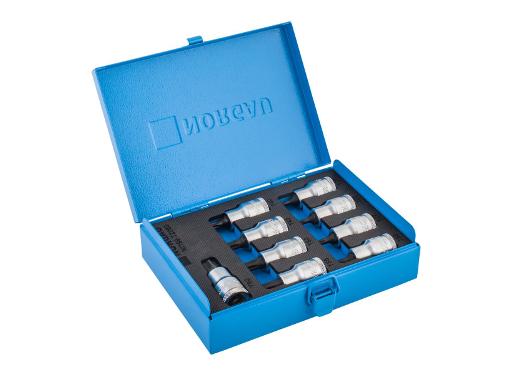 Изображение товара Набор торцевых головок NORGAU 1/2'' TORX 9шт металлический ящик