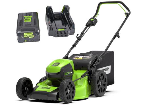 Изображение товара Аккумуляторная газонокосилка GREENWORKS GD60LM51HPK4 60V с шириной 51 см