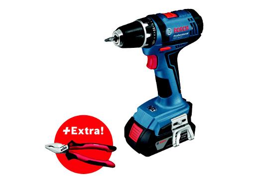 Изображение товара Набор BOSCH Дрель-шуруповерт GSR 18-2 Li Plus 2x2,0 с пассатижами и кейсом