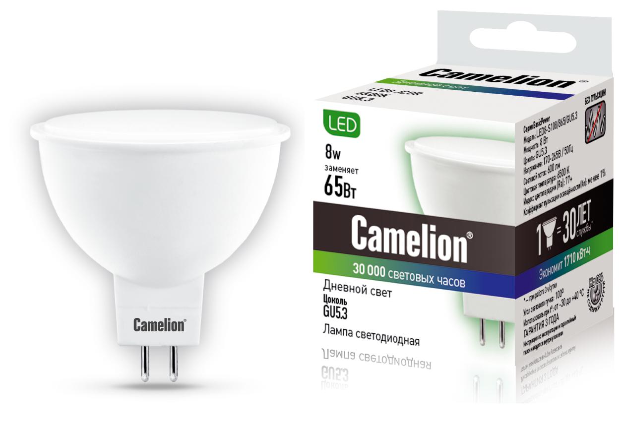 фото Лампа светодиодная camelion led8-s108/865/gu5.3