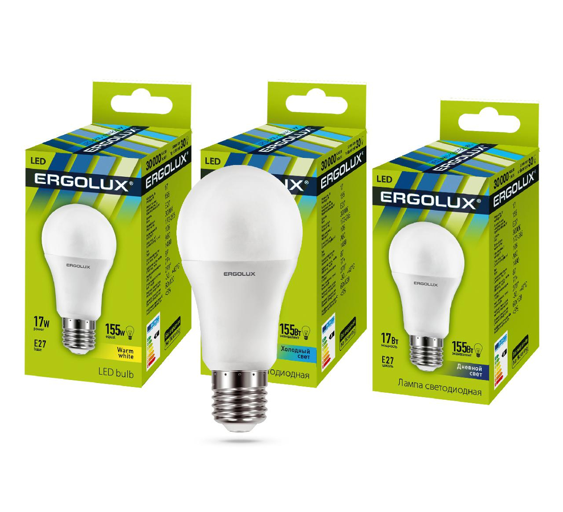   ERGOLUX LED-A60-17W-E27-3K