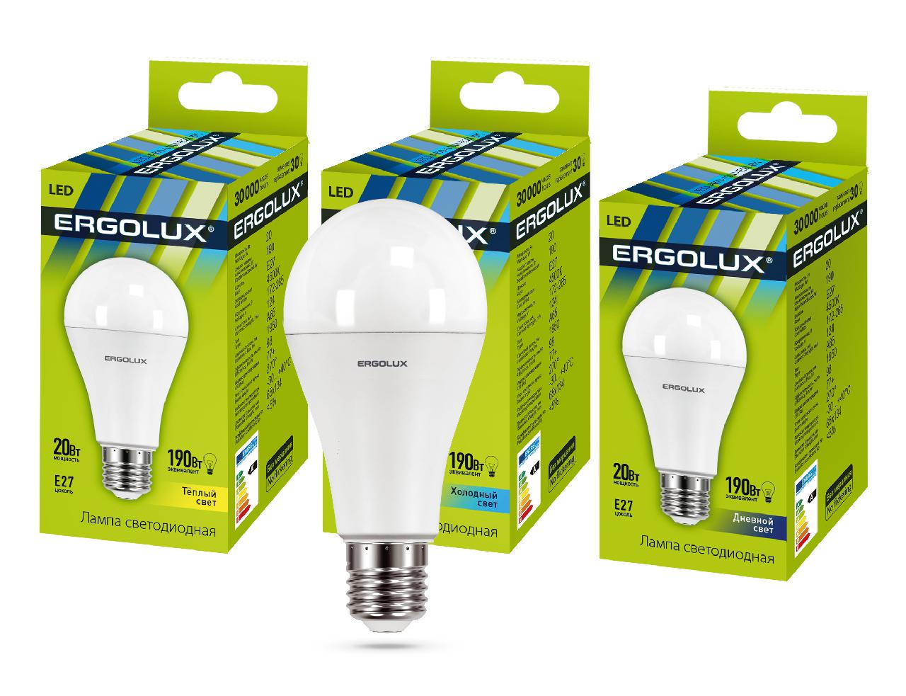 

Лампа Ergolux Led-a65-20w-e27-3k, Led-a65-20w-e27-3k