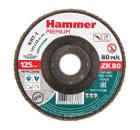Круг Лепестковый Торцевой (КЛТ) HAMMER КЛТ 1 Ф125х22 Р80 213-036