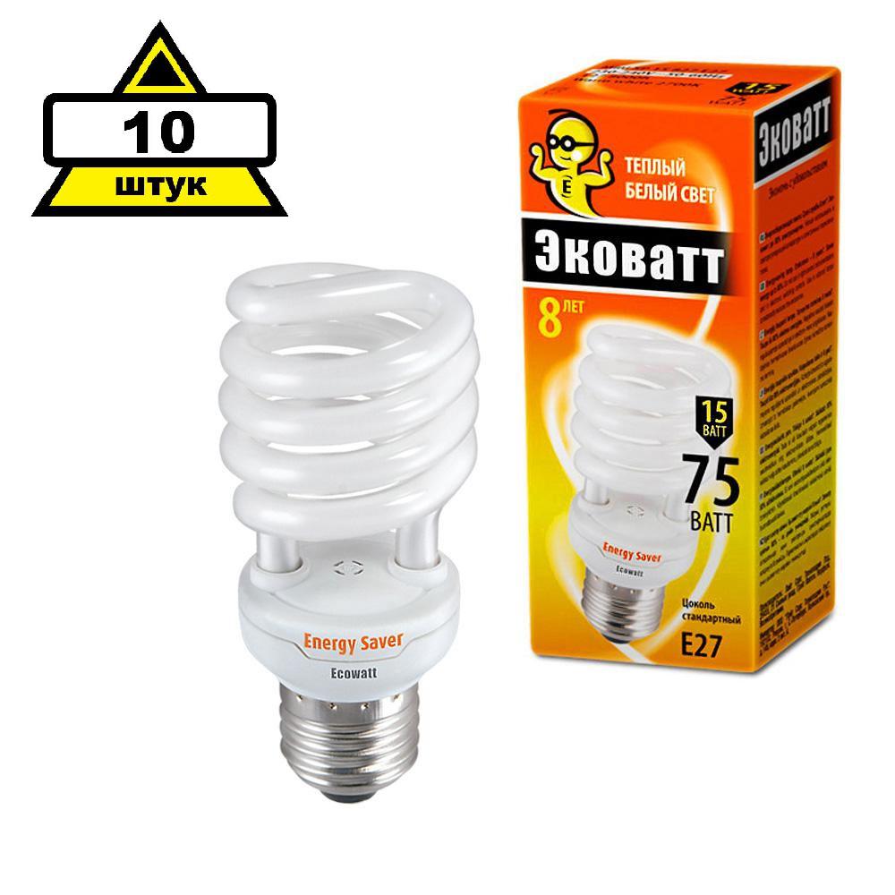 

Набор Ecowatt Лампа энергосберегающая mini sp 15w 827 e27 10шт, Лампа энергосберегающая mini sp 15w 827 e27 10шт
