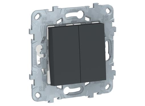 Изображение товара Переключатель SCHNEIDER ELECTRIC NU521554 unica new 2-клав антрацит