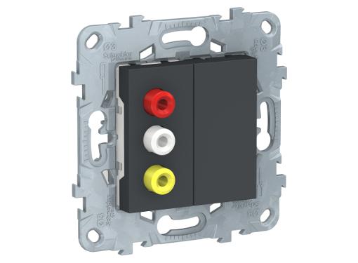 Изображение товара Розетка RCA SCHNEIDER ELECTRIC NU543154 антрацит для скрытой установки