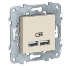 Изображение товара Розетка SCHNEIDER ELECTRIC NU541844 USB 2-местная бежевый с механизмом скрытой установки