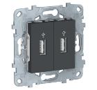 Изображение товара Коннектор SCHNEIDER ELECTRIC NU542754 2-местный USB антрацит