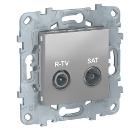 Изображение товара Розетка SCHNEIDER ELECTRIC NU545430 UNICA NEW для TV и SAT, алюминий, скрытая монтаж