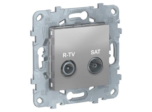 Изображение товара Розетка SCHNEIDER ELECTRIC NU545630 проходная для TV и Sat алюминий