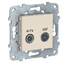 Изображение товара Розетка SCHNEIDER ELECTRIC NU545644 UNICA NEW для TV/ SAT бежевый, проходная