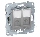 Изображение товара Розетка компьютерная SCHNEIDER ELECTRIC NU542430 двойная RJ45 категория 6 UTP алюминий