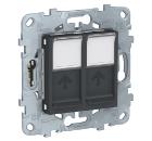 Изображение товара Розетка SCHNEIDER ELECTRIC NU542454 двойная RJ45 кат. 6 антрацит
