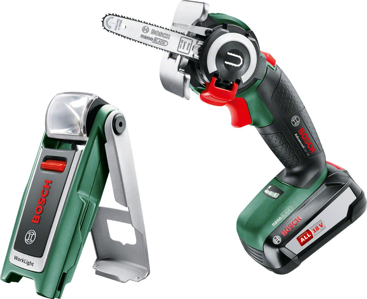 

Набор Bosch Пила цепная аккумуляторная +Фонарь 0603975801