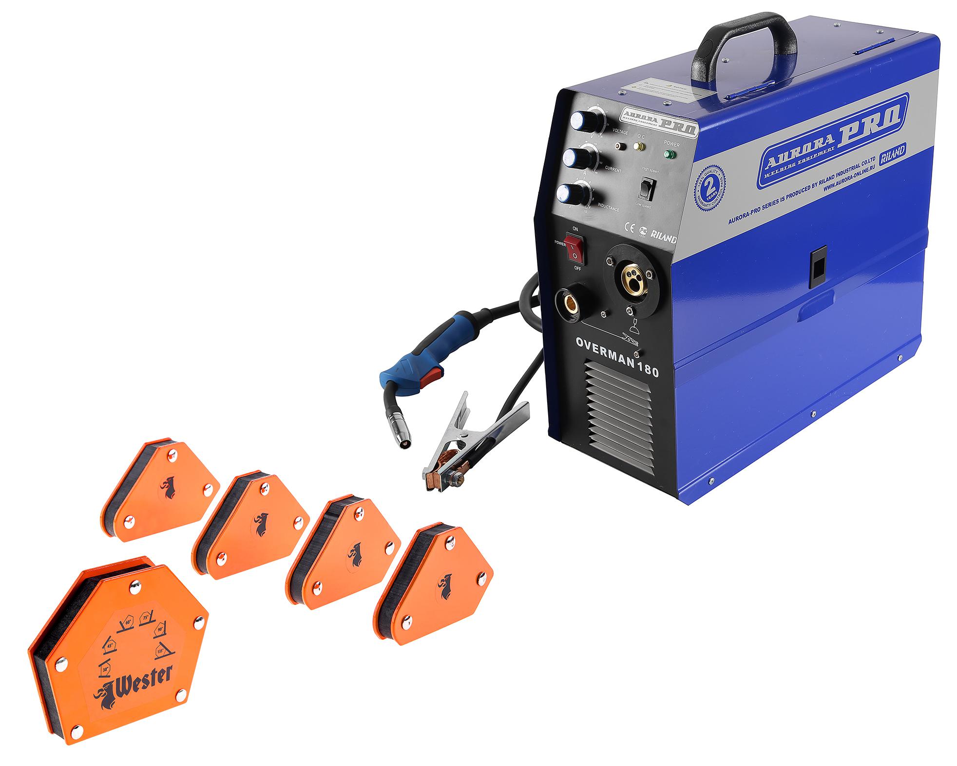 

Набор Aurora pro Сварочный полуавтомат overman 180 mosfet +Угольник магнитный mcs +Угольник магнитный wmct50, Сварочный полуавтомат overman 180 mosfet +Угольник магнитный mcs +Угольник магнитный wmct50