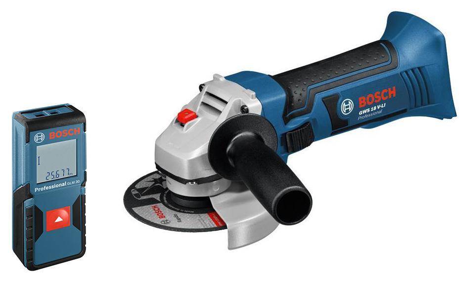 

Набор Bosch УШМ (болгарка) gws 18 v-li (0.601.93a.300) +Дальномер glm 30 (0.601.072.500)
