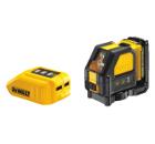 Набор DEWALT Уровень DCE088D1G-QW +Зарядное устройство DCB090 Usb