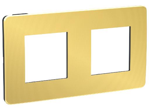 Изображение товара Рамка SCHNEIDER ELECTRIC NU280462 2-постовая серебристо-золотая антрацит
