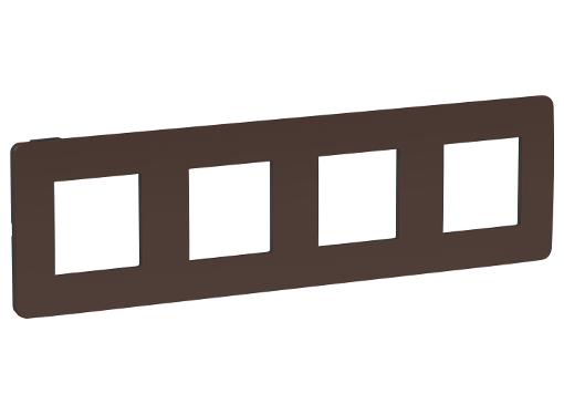 Изображение товара Рамка SCHNEIDER ELECTRIC NU280817 UNICA STUDIO 4-постовая шоколад/антрацит