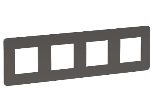 Изображение товара Рамка SCHNEIDER ELECTRIC NU280821 unica studio 4-постовая дымчато-серый/белый