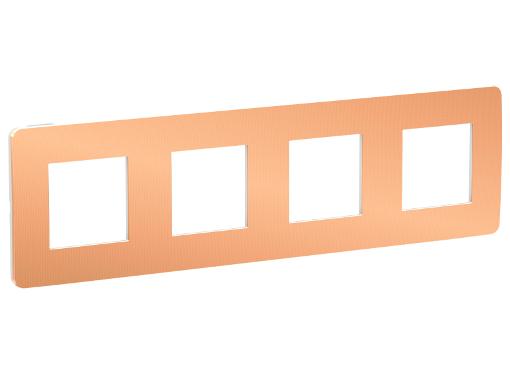 Изображение товара Рамка SCHNEIDER ELECTRIC NU280857 UNICA STUDIO 4-постовая медь/белый