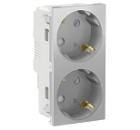 Изображение товара Двойная розетка SCHNEIDER ELECTRIC NU306730A с заземлением и шторками