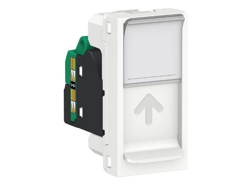 Изображение товара Розетка SCHNEIDER ELECTRIC NU341218 для компьютерных сетей, 1 модуль, белая, монтаж скрытой установ
