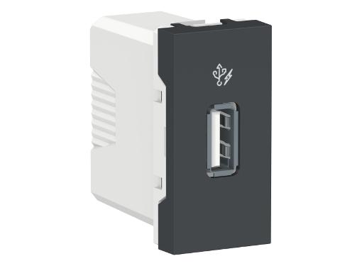 Изображение товара Розетка USB Schneider Electric NU342854 антрацит, модульная, 1 гнездо