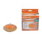 Кордщетка STURM! тарелка 125мм для УШМ гофрированная латунированная сталь (5240302)
