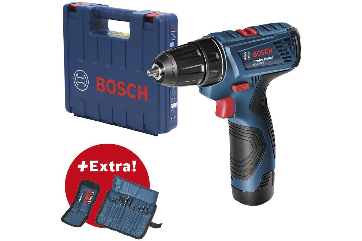 Дрель-шуруповерт Bosch GSR 120-Li (06019F7004)+ н-р сверл 12шт и н-р бит  11шт - цена, отзывы, фото и инструкция - купить в Москве, СПб и РФ