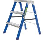 Двухсторонняя стальная подставка-стремянка СИБРТЕХ 97933, 3 ступени
