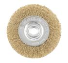Кордщетка MATRIX плоская 125мм для УШМ гофрированная латунированная сталь (74651)
