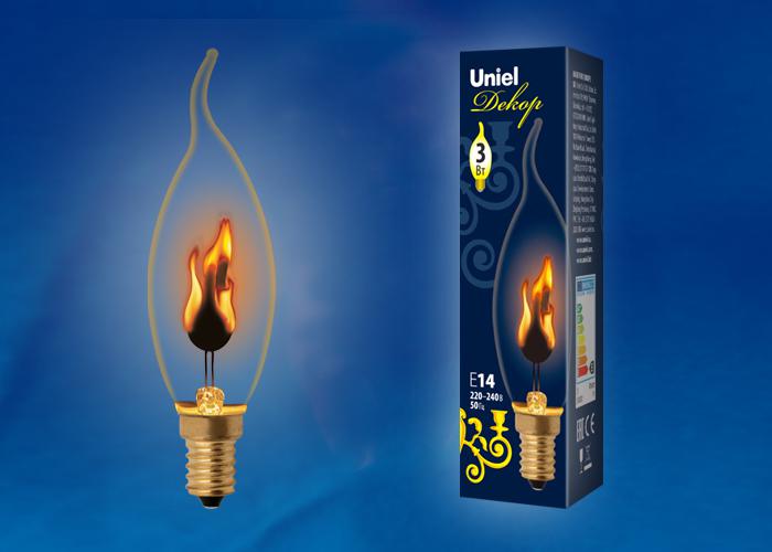 

Лампа Uniel Il-n-cw35-3/red-flame/e14/cl, Il-n-cw35-3/red-flame/e14/cl