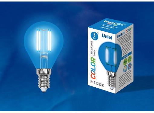   UNIEL LED-G45-5W/BLUE/E14