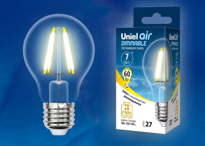 

Лампа Uniel Led-a60-7w/ww/e27/cl/dim, Led-a60-7w/ww/e27/cl/dim