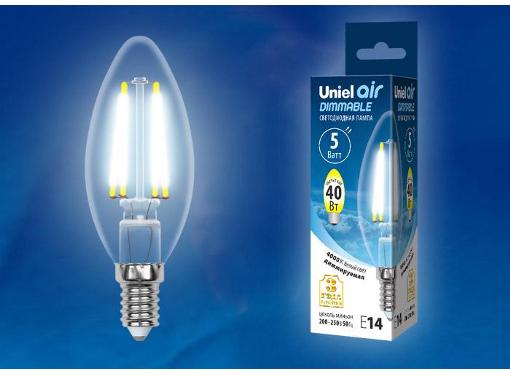   UNIEL LED-C35-5W/NW/E14/CL/DIM