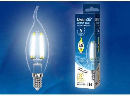   UNIEL LED-CW35-5W/NW/E14/CL/DIM