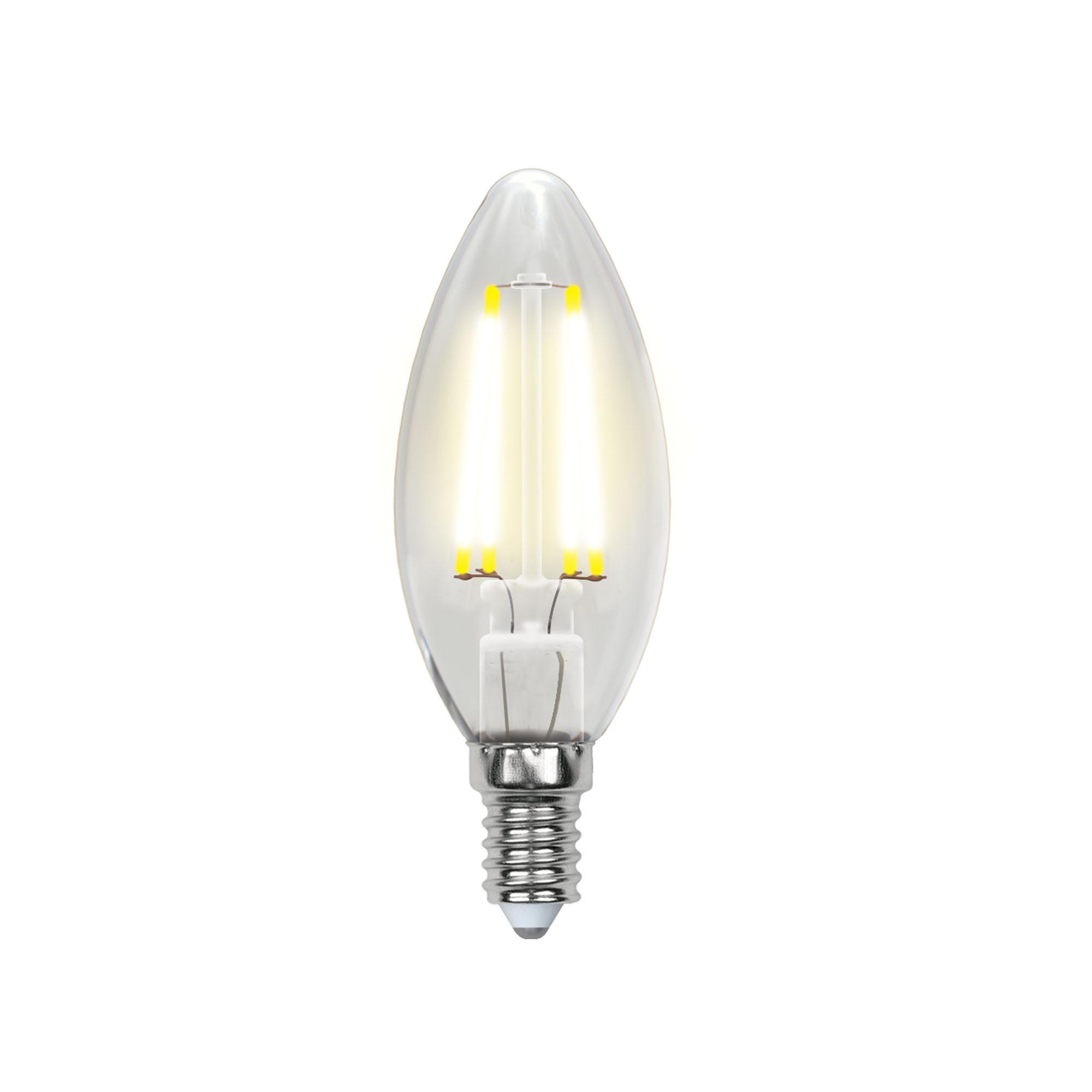 фото Лампа светодиодная uniel led-c35-6w/ww/e14/cl