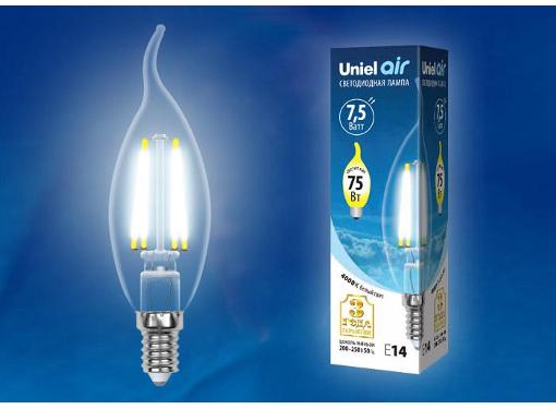   UNIEL LED-CW35-7,5W/NW/E14/CL