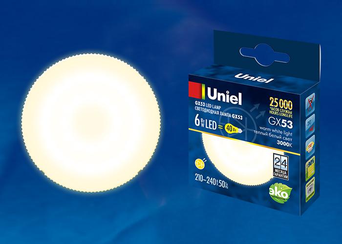 

Лампа Uniel Led-gx53-6w/ww/gx53/fr, Led-gx53-6w/ww/gx53/fr