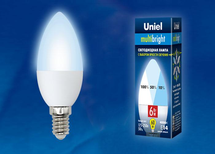 

Лампа Uniel Led-c37-6w/nw/e14/fr/mb